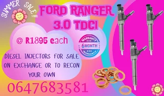 Ford Ranger 3.0 Tdci Diesel Injectors For Sale 6 Months Warranty