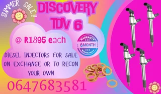Discovery Tdv 6 Diesel Injectors For Sale With Warranty
