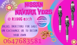 Nissan Navara Yd 25 Diesel Injectors For Sale 6 Months Warranty