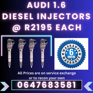 AUDI 1.6 DIESEL INJECTORS FOR SALE WITH WARRANTY