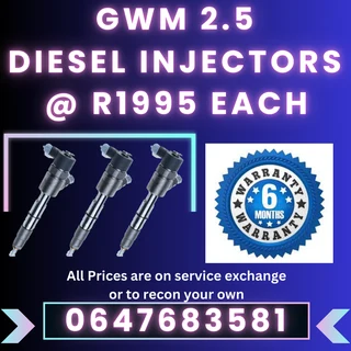 Gwm 2.5 Diesel Injectors For Sale 6 Months Warranty