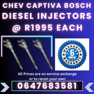 Chev Captiva Bosch Diesel Injectors For Sale 6 Months Warranty