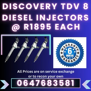 Discovery Tdv 8 Diesel Injectors For Sale With Warranty