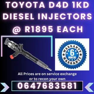 Toyota D4d 1kd Diesel Injectors For Sale Warranty Included