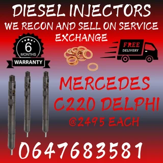 Mercedes C220 Delphi Diesel Injectors For Sale 6 Months Warranty