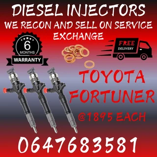 Toyota Fortuner Diesel Injectors For Sale 6 Months Warranty