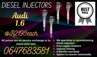 Audi 1.6 Diesel Injectors For Sale With Warranty