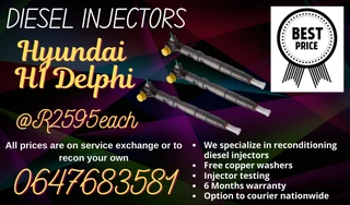 Hyunsai H1 Delphi Diesel Injectors For Sale Free Copper Washers