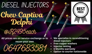 Chev Captiva Delphi Diesel Injectors For Sale With Warranty