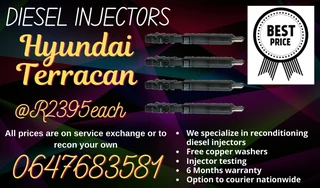 Hyundai Terracan Diesel Injectors For Sale 6 Months Warranty