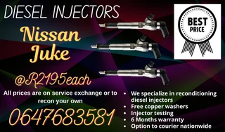 Nissan Juke Diesel Injectors For Sale With Warranty