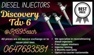 Discovery Tdv 6 Diesel Injectors For Sale 6 Months Warranty