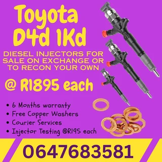 Toyota D4d 1kd Diesel Injectors For Sale 6 Months Warranty