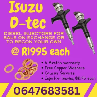 Isuzu D-tec Diesel Injectors For Sale Copper Washers Included