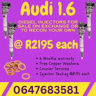 Audi 1.6 Diesel Injectors For Sale 6 Months Warranty