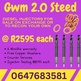 Gwm 2.0 Steed Diesel Injectors For Sale With Warrantty