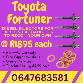 Toyota Fortuner Diesel Injectors For Sale We Recon And Sell On Exchange