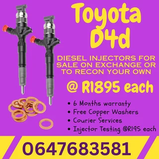 Toyota D4d Diesel Injectors For Sale 6 Months Warranty