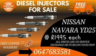 Nissan Navara Yd25 Diesel Injectors For Sale With Copper Washers