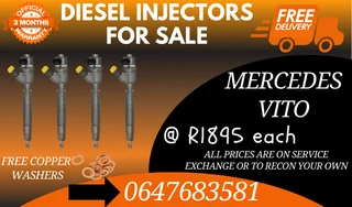 Mercedes Vito Diesel Injectors For Sale 6 Months Warranty