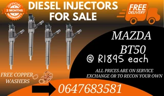 Mazda Bt50 Diesel Injectors For Sale With Warranty