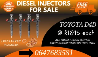 Toyota D4d Diesel Injectors For Sale 6 Months Warranty