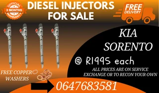 Kia Sorento Diesel Injectors For Sale With Warranty
