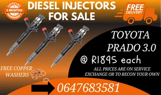 Toyota Prado Diesel Injectors For Sale Copper Washers Included