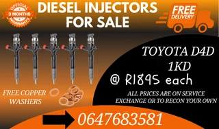 Toyota D4d 1kd Diesel Injectors For Sale Warranty Included
