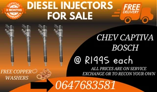 Chev Captiva Bosch Diesel Injectors For Sale