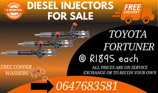 Toyota Fortuner Diesel Injectors For Sale Free Copper Washers