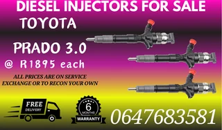 Toyota Prado 3.0 Diesel Injectors For Sale 6 Months Warranty