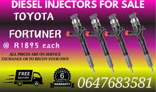 Toyota Fortuner Diesel Injectors For Sale 6 Months Warranty