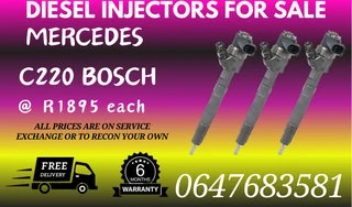 Mercedes C220 Bosch Diesel Injectors 6 Months Warranty