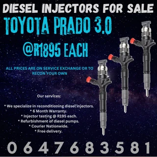 Toyota Prado 3.0 Diesel Injectors For Sale With Copper Washers