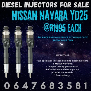 Nissan Navara Yd25 Diesel Injectors For Sale With Warranty
