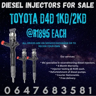 Toyota D4d 1kd/2kd Diesel Injectors For Sale  Warranty Included