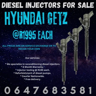 hyundai getz diesel injectors for sale we recon and sell on exchange