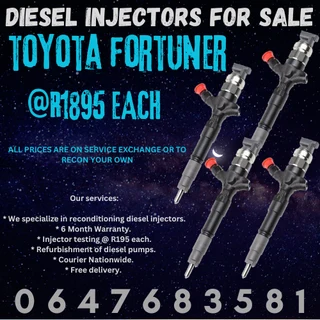 Toyota Fortuner Diesel Injectors For Sale 6 Months Warranty