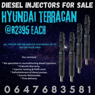 Hyundai Terracan Diesel Injectors For Sale 6 Months Warranty