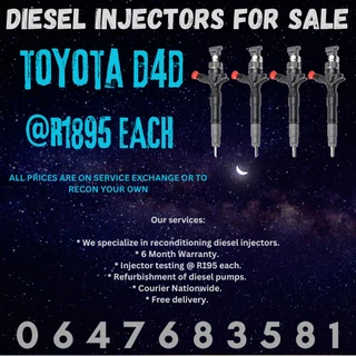 Toyota D4d Diesel Injectors For Sale 6 Months Warranty