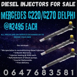 Mercedes C220/c270 Delphi Diesel Injectors For Sale 6 Months Warranty