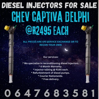 Chev Captiva Delphi Diesel Injectors For Sale 6 Months Warranty