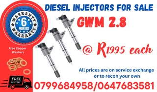Gwm 2.8 Diesel Injectors For Sale 6 Months Warranty