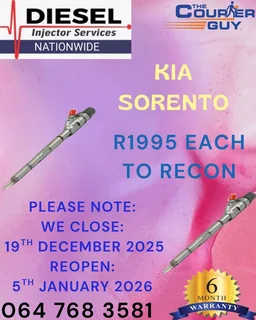 Kia Sorento Diesel Injectors To Recon With A 6 Month Warranty