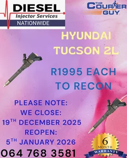 Hyundai Tucson 2l Diesel Injectors To Recon Or Sell On Exchange With A 6 Month Warranty