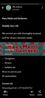 We understand the importance of a comfortable, clean and well~mannered home.Contact us on 0704292752