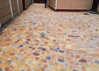 Half brick paving