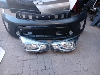 Kia Pegas front bumper and left&amp;right headlight
