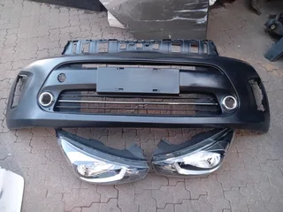 Kia Pegas front bumper and left&amp;right headlight